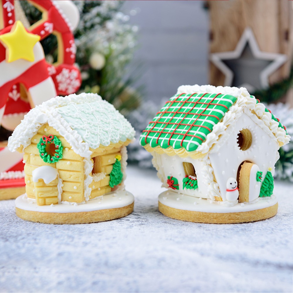 Home Fragrance Gingerbread - ชุดตัวตัดคุกกี้รูปบ้านขนมปังขิงขนาดเล็ก 6 ชิ้น แบบ 3 มิติ