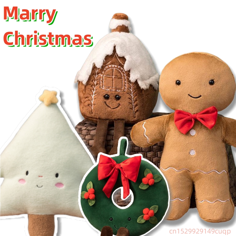 Home Fragrance Gingerbread - ชุดตุ๊กตากำมะหยี่กวางเอลก์2024ใหม่คริสต์มาสสำหรับเป็นของขวัญให้เด็กผู้หญิงพวงมาลัยสำหรับตกแต่งบ้านต้นคริสต์มาส