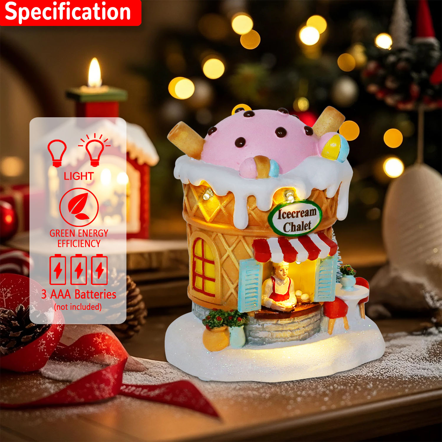บ้านขนมปังขิงเรืองแสง ของตกแต่ - Home Fragrance Gingerbread บทวิจารณ์และราคา