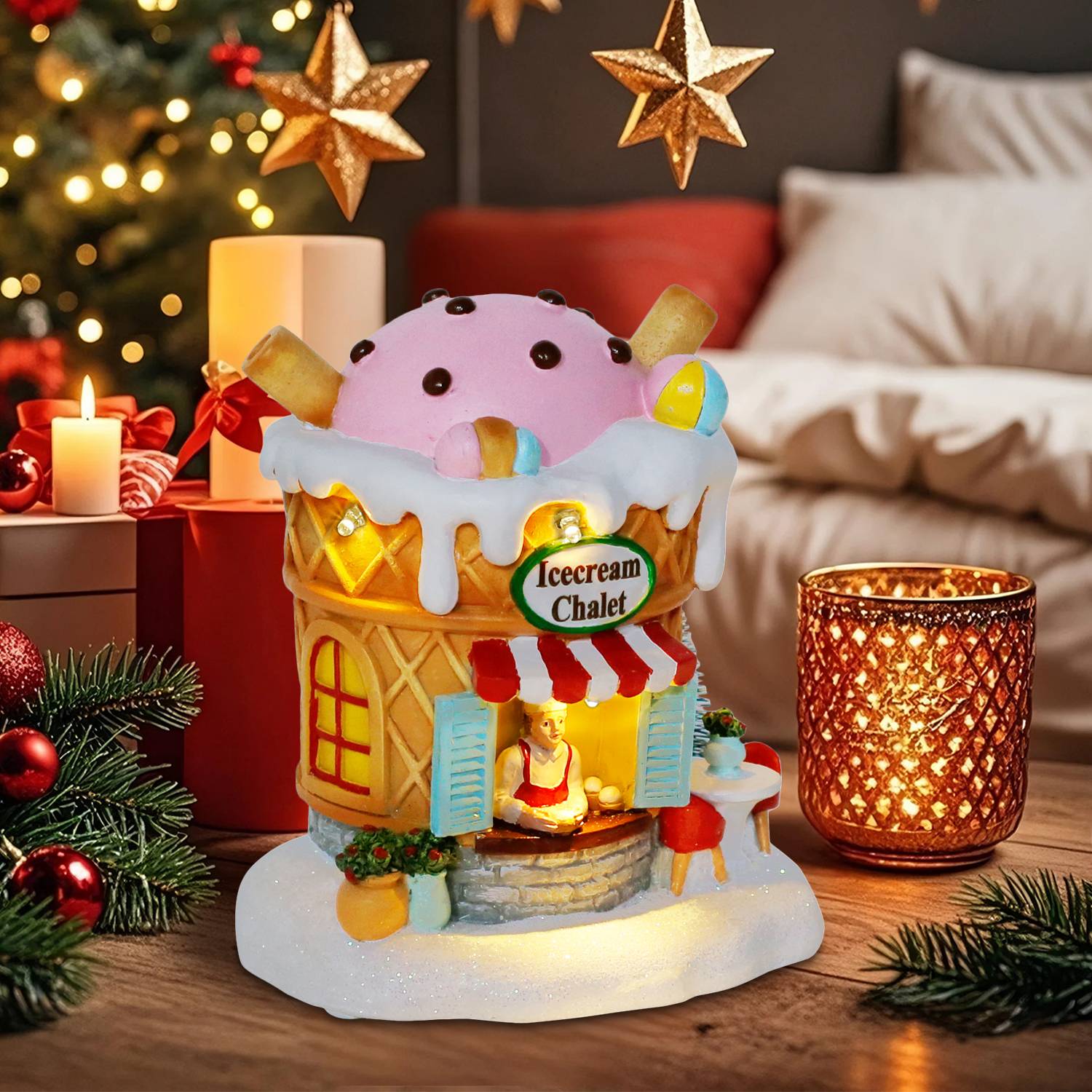 บ้านขนมปังขิงเรืองแสง ของตกแต่ - Home Fragrance Gingerbread บทวิจารณ์และราคา