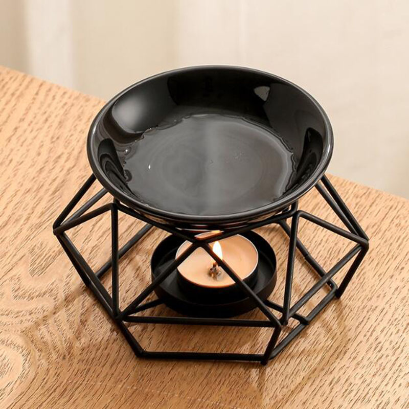 ชามเซรามิคชั้นวางเหล็กสีดํารูป - Home Fragrance Lamp บทวิจารณ์และราคา