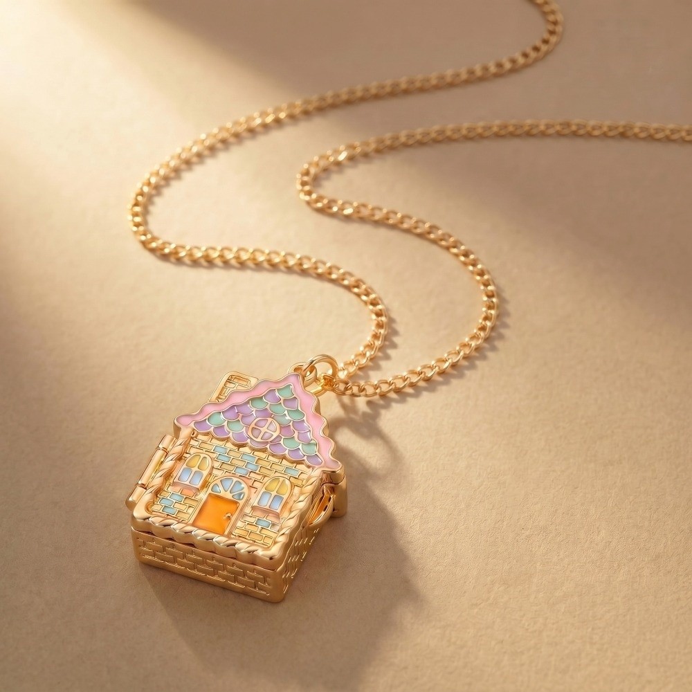 สร้อยคอรูปบ้านขนมปังขิงหลากสีส - Home Fragrance Gingerbread บทวิจารณ์และราคา